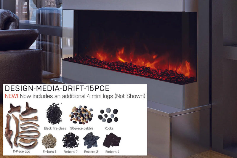 Amantii Panorama Tru View 40-inch 3-Sided View Built In Indoor/Outdoor Electric Fireplace Amantii