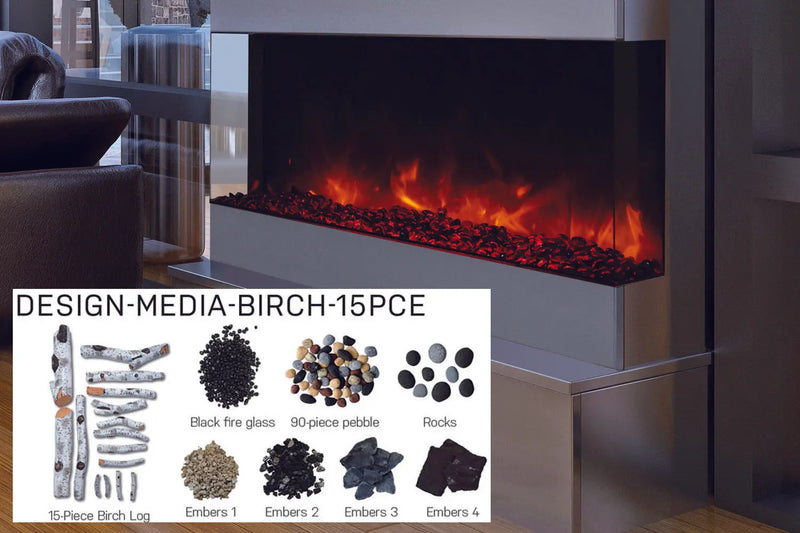 Amantii Panorama Tru View 40-inch 3-Sided View Built In Indoor/Outdoor Electric Fireplace Amantii