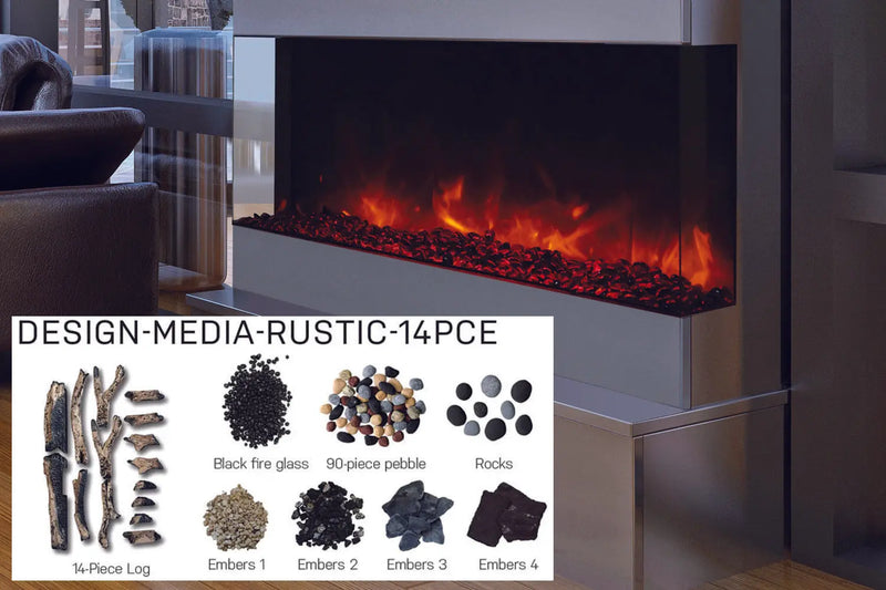 Amantii Panorama Tru View 40-inch 3-Sided View Built In Indoor/Outdoor Electric Fireplace Amantii