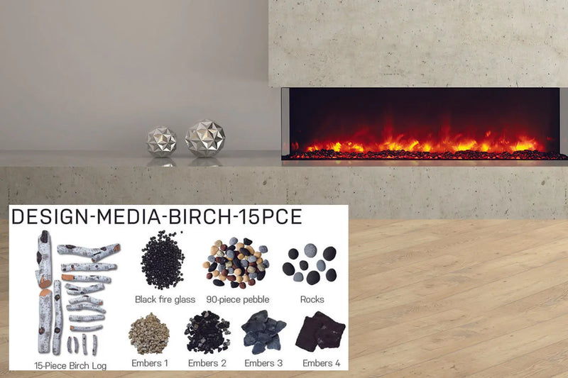 Amantii Panorama Tru View 50-inch 3-Sided View Built In Indoor/Outdoor Electric Fireplace Amantii