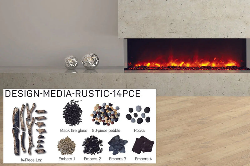 Amantii Panorama Tru View 60-inch 3-Sided View Built In Indoor/Outdoor Electric Fireplace Amantii