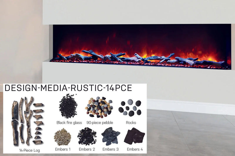 Amantii Panorama Tru View 72-inch 3-Sided View Built In Indoor/Outdoor Electric Fireplace Amantii