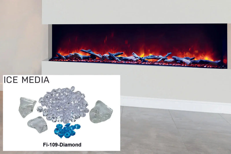 Amantii Panorama Tru View 72-inch 3-Sided View Built In Indoor/Outdoor Electric Fireplace Amantii