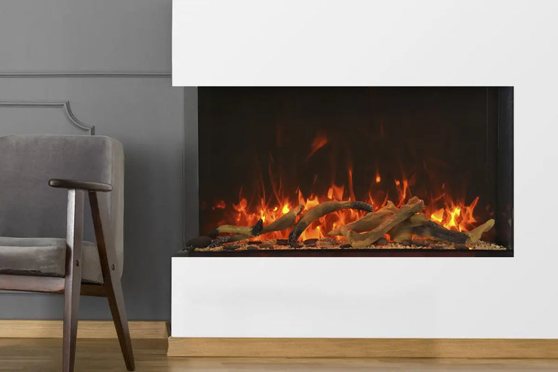 Amantii Panorama Tru View Extra Tall & Deep 40-inch 3-Sided Built In Indoor/Outdoor Electric Fireplace Amantii