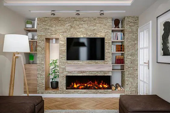 Amantii Panorama Tru View Extra Tall & Deep 40-inch 3-Sided Built In Indoor/Outdoor Electric Fireplace Amantii