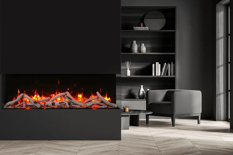Amantii Panorama Tru View Slim 72-inch 3-Sided Built In Indoor/Outdoor Electric Fireplace Amantii