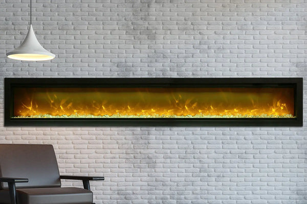 Amantii Symmetry 100'' Recessed Linear Indoor/Outdoor Electric Fireplace Amantii