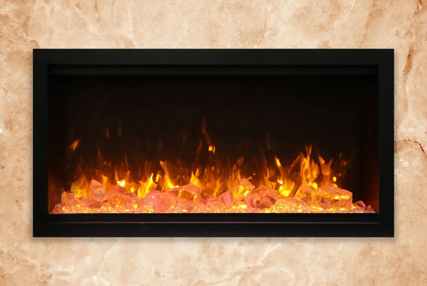 Amantii Symmetry 34'' Extra Tall & Deep Recessed Linear Indoor/Outdoor Electric Fireplace Amantii