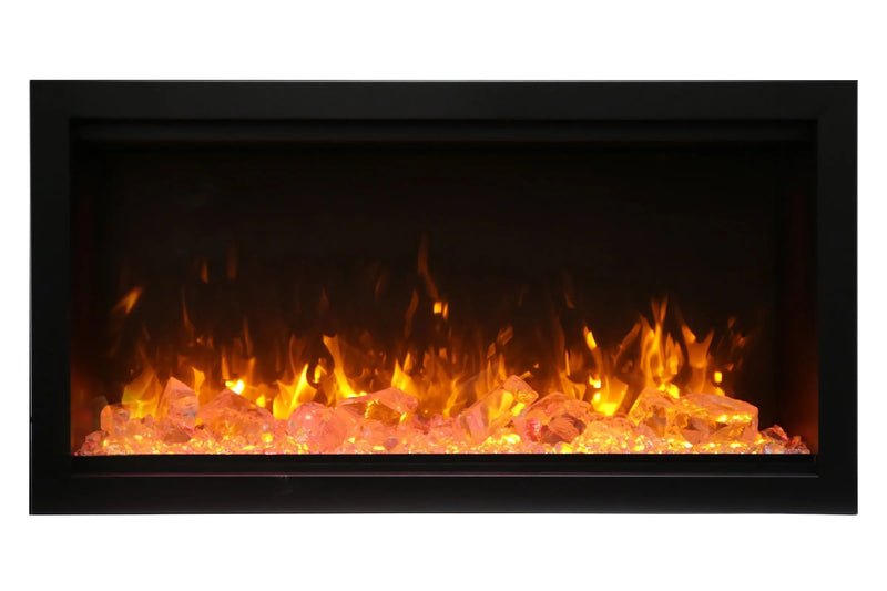 Amantii Symmetry 34'' Extra Tall & Deep Recessed Linear Indoor/Outdoor Electric Fireplace Amantii
