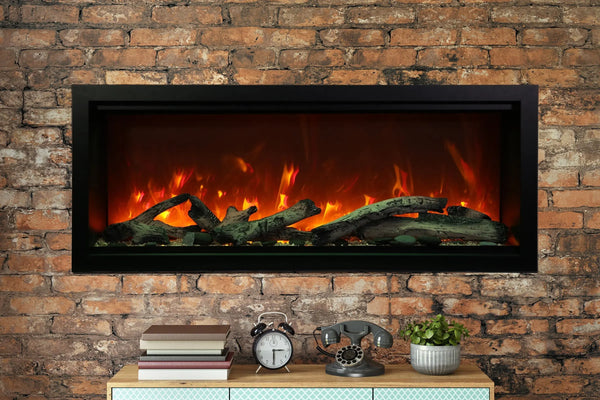 Amantii Symmetry 50'' Extra Tall & Deep Recessed Linear Indoor/Outdoor Electric Fireplace Amantii