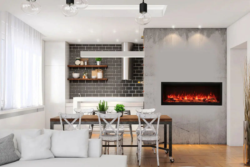 Amantii Symmetry 50'' Extra Tall & Deep Recessed Linear Indoor/Outdoor Electric Fireplace Amantii