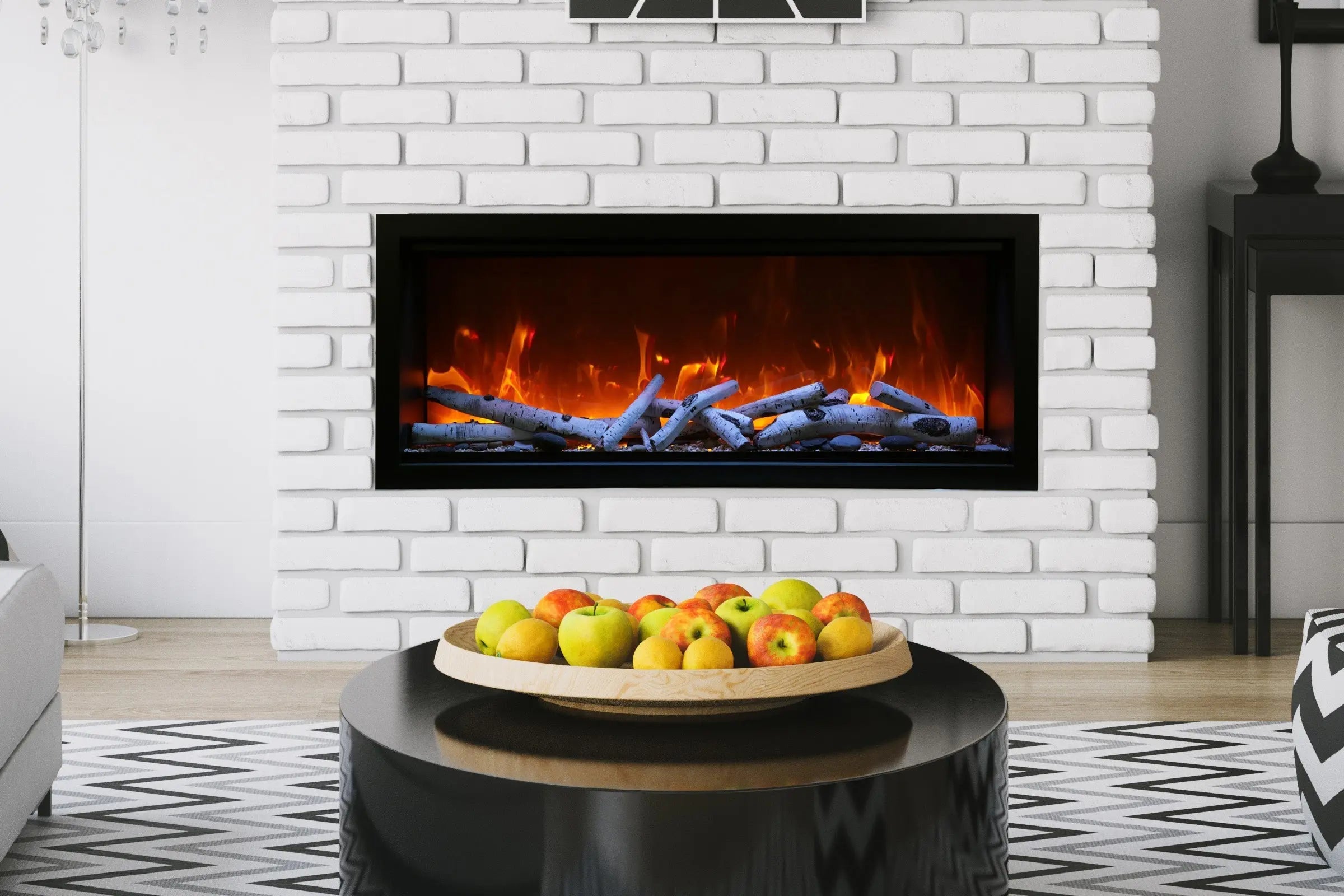 Amantii Symmetry 50'' Extra Tall & Deep Recessed Linear Indoor/Outdoor Electric Fireplace Amantii