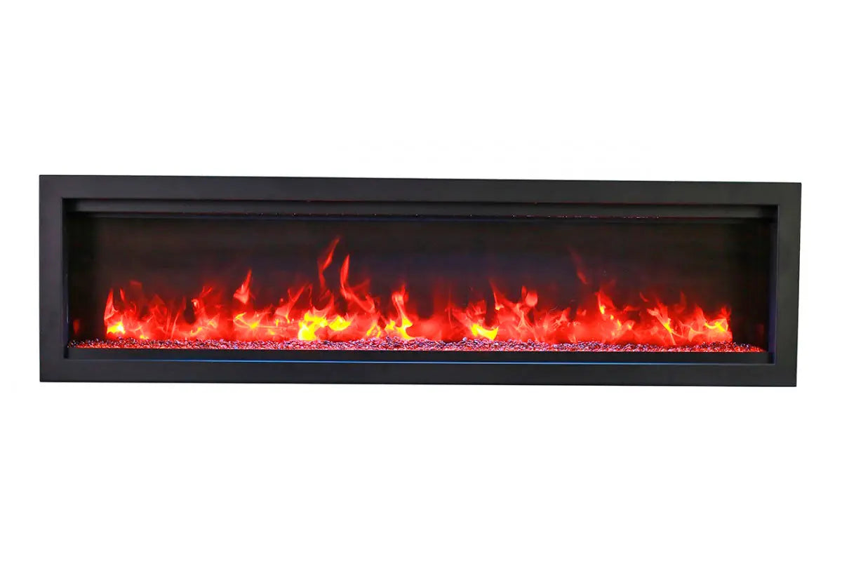 Amantii Symmetry Bespoke 100'' Wall Mount / Recessed Linear Indoor/Outdoor Electric Fireplace Amantii