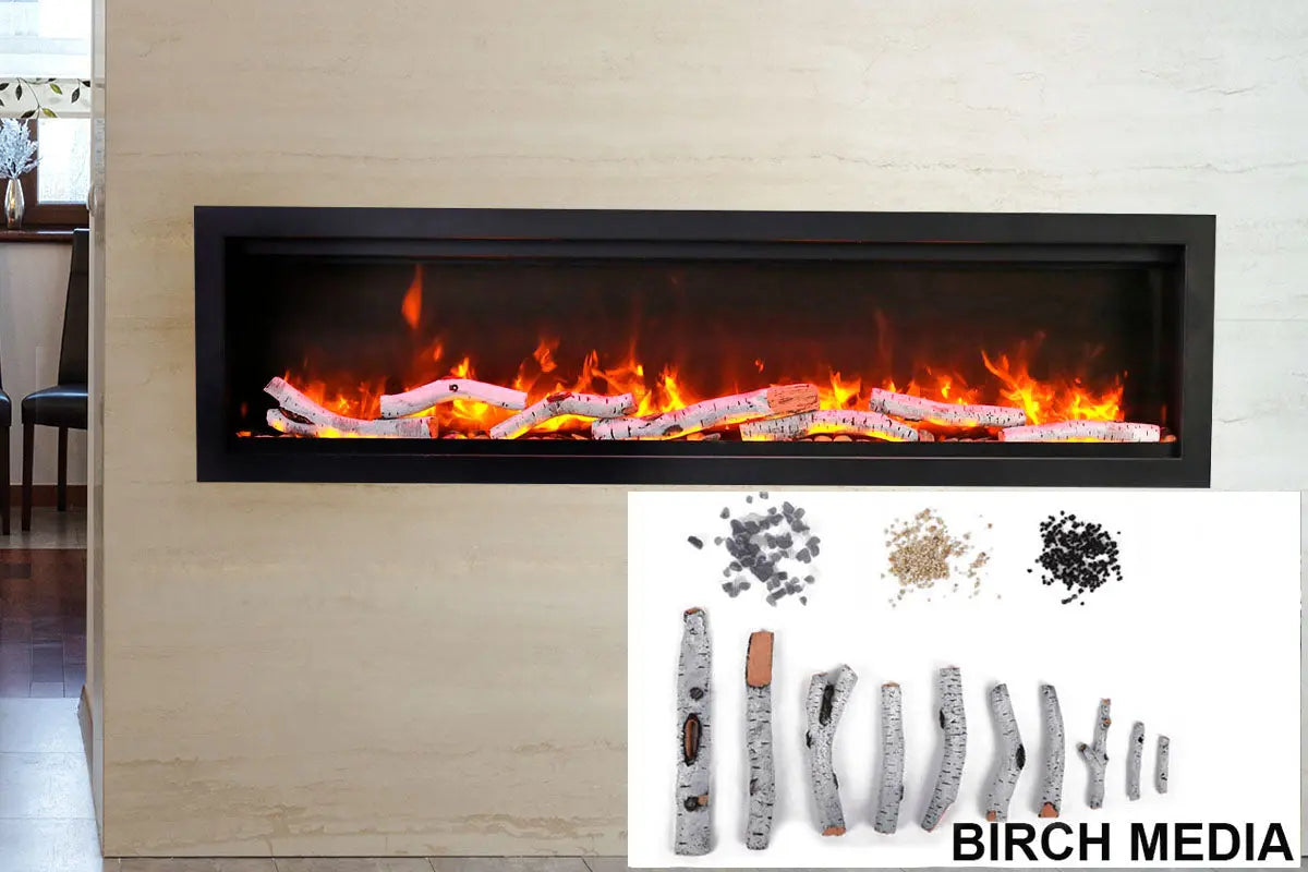 Amantii Symmetry Bespoke 34'' Wall Mount / Recessed Linear Indoor/Outdoor Electric Fireplace Amantii