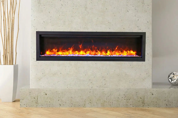 Amantii Symmetry Bespoke 50'' Wall Mount / Recessed Linear Indoor/Outdoor Electric Fireplace Amantii