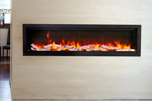 Amantii Symmetry Bespoke 60'' Wall Mount / Recessed Linear Indoor/Outdoor Electric Fireplace Amantii