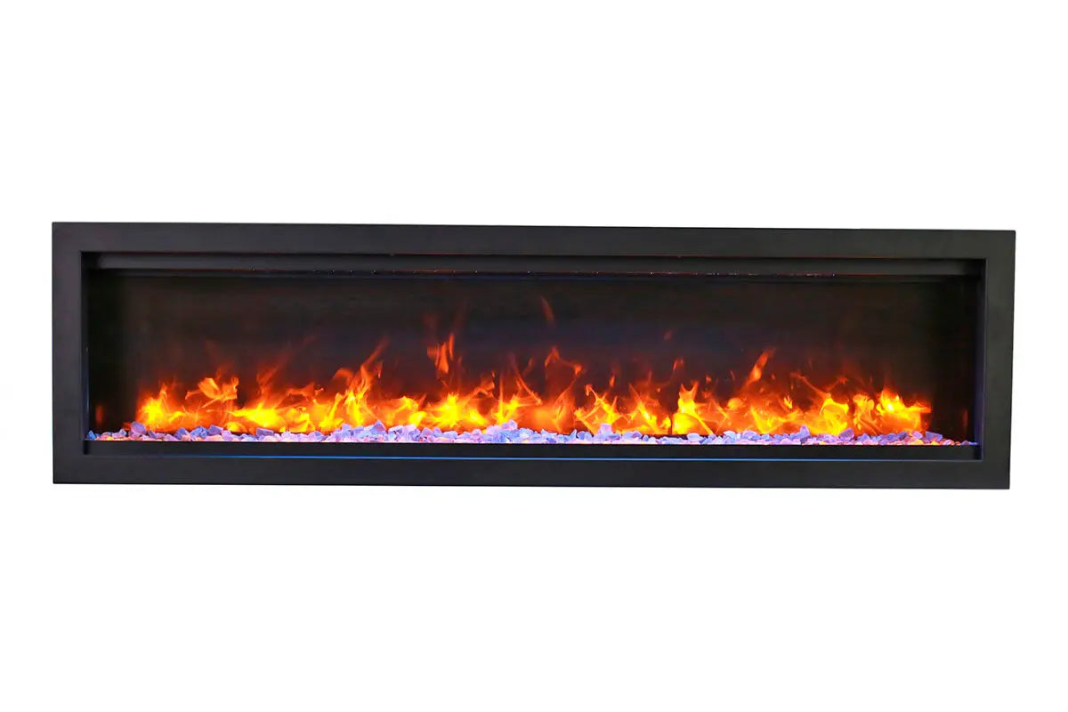 Amantii Symmetry Bespoke 60'' Wall Mount / Recessed Linear Indoor/Outdoor Electric Fireplace Amantii