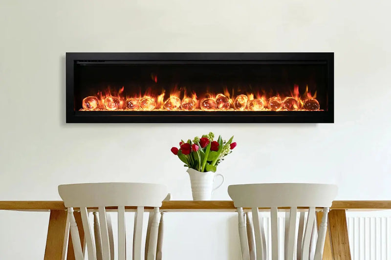 Amantii Symmetry Bespoke 60'' Wall Mount / Recessed Linear Indoor/Outdoor Electric Fireplace Amantii