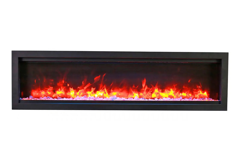 Amantii Symmetry Bespoke 60'' Wall Mount / Recessed Linear Indoor/Outdoor Electric Fireplace Amantii
