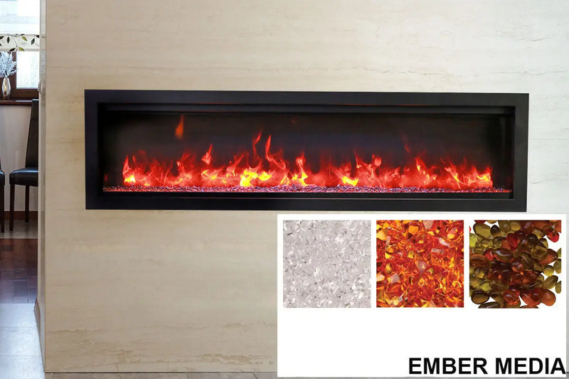 Amantii Symmetry Bespoke 88'' Wall Mount / Recessed Linear Indoor/Outdoor Electric Fireplace Amantii
