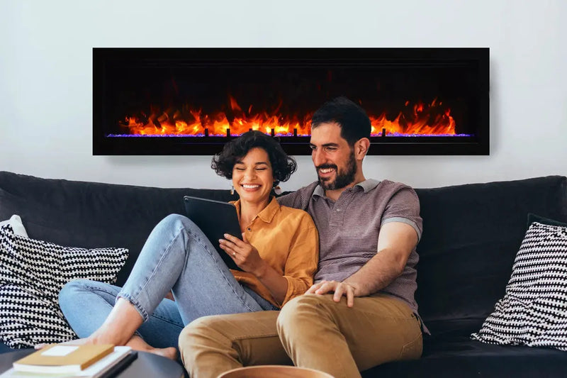 Amantii Symmetry Lumina 42'' Wall Mount / Recessed Smart Indoor/Outdoor Electric Fireplace Amantii