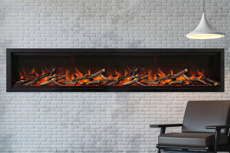 Amantii Symmetry Lumina 74'' Wall Mount / Recessed Smart Indoor/Outdoor Electric Fireplace Amantii