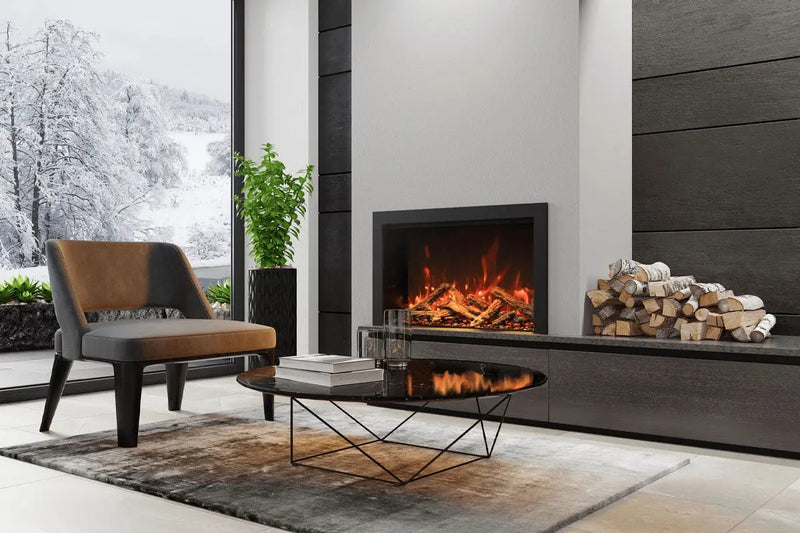 Amantii Traditional Bespoke 33-Inch Built-In Indoor/Outdoor Smart Electric Firebox Insert Amantii