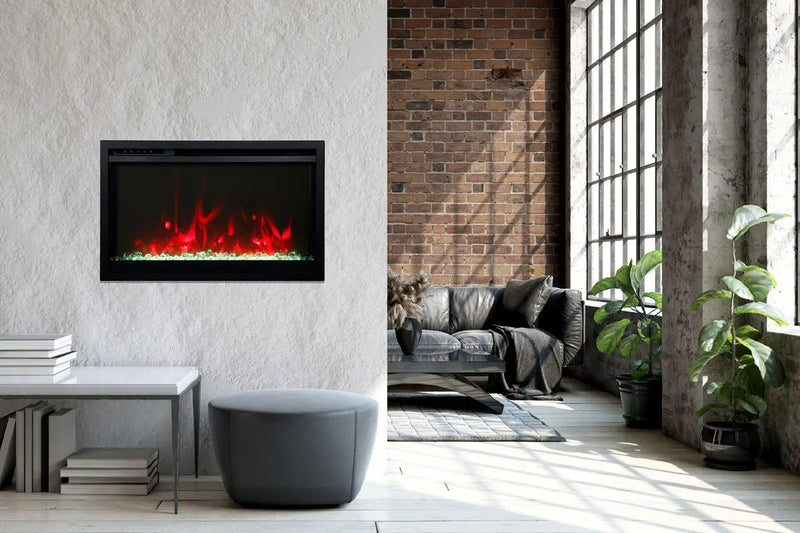 Amantii Traditional Extra Slim 30-Inch Smart Built-In Electric Firebox Insert Amantii