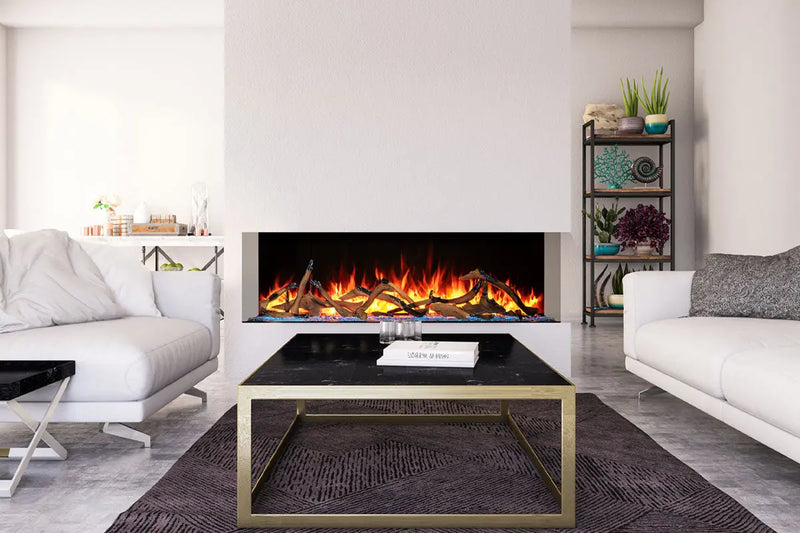 Amantii Tru View Bespoke 45-inch 3-Sided Built In Indoor/Outdoor Electric Fireplace Amantii