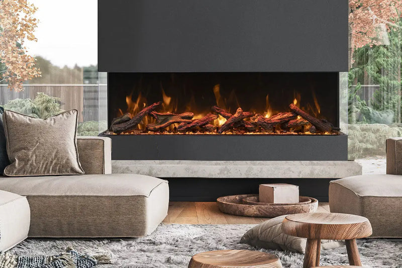 Amantii Tru View Bespoke 45-inch 3-Sided Built In Indoor/Outdoor Electric Fireplace Amantii