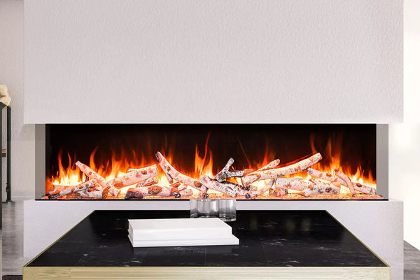 Amantii Tru View Bespoke 75-inch 3-Sided Built In Indoor/Outdoor Electric Fireplace Amantii