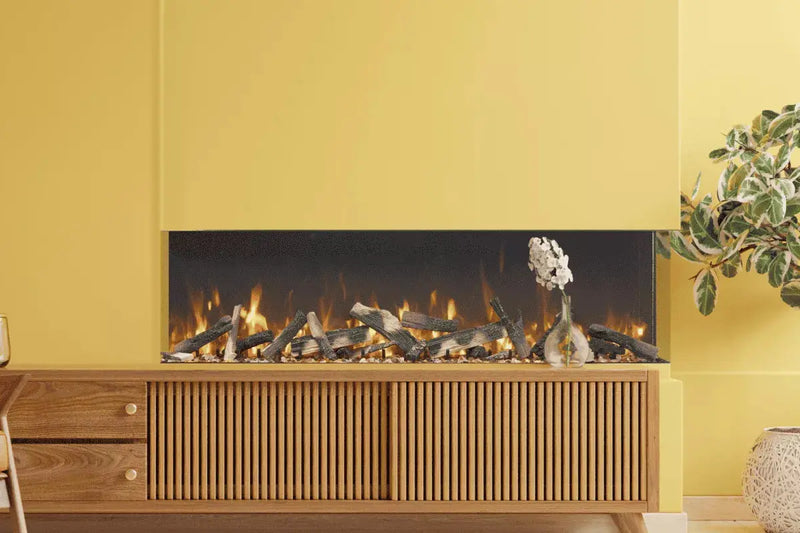 Amantii Tru View Bespoke 75-inch 3-Sided Built In Indoor/Outdoor Electric Fireplace Amantii