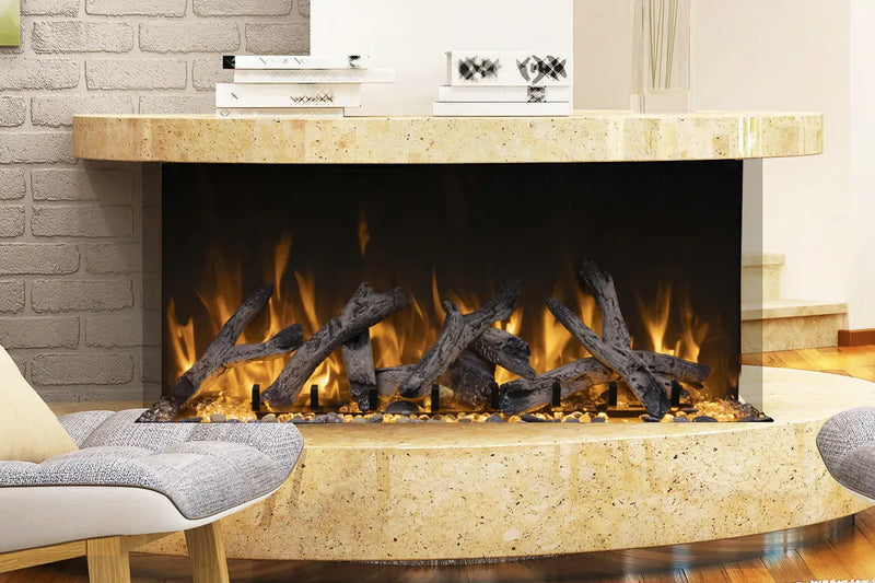 Amantii Tru View Bespoke 75-inch 3-Sided Built In Indoor/Outdoor Electric Fireplace Amantii