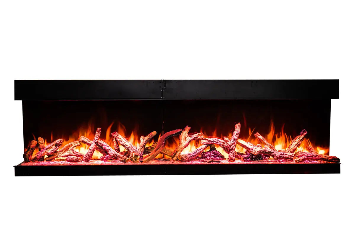Amantii Tru View Bespoke 85-inch 3-Sided Built In Indoor/Outdoor Electric Fireplace Amantii