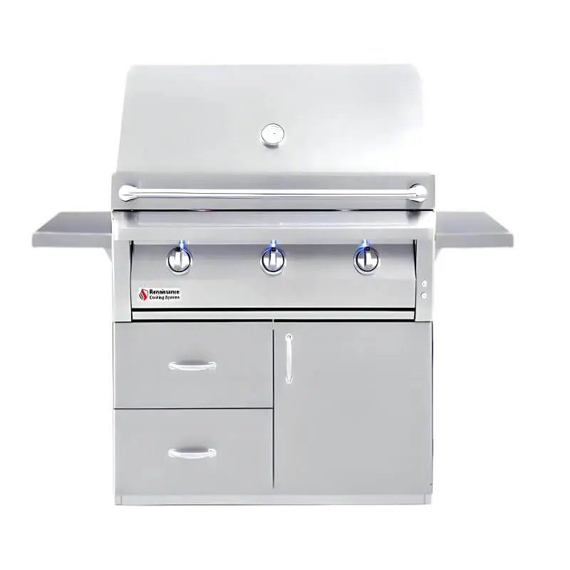 American Renaissance Grill 36 Inch 3 Burner Freestanding Gas Grill Renaissance Cooking Systems