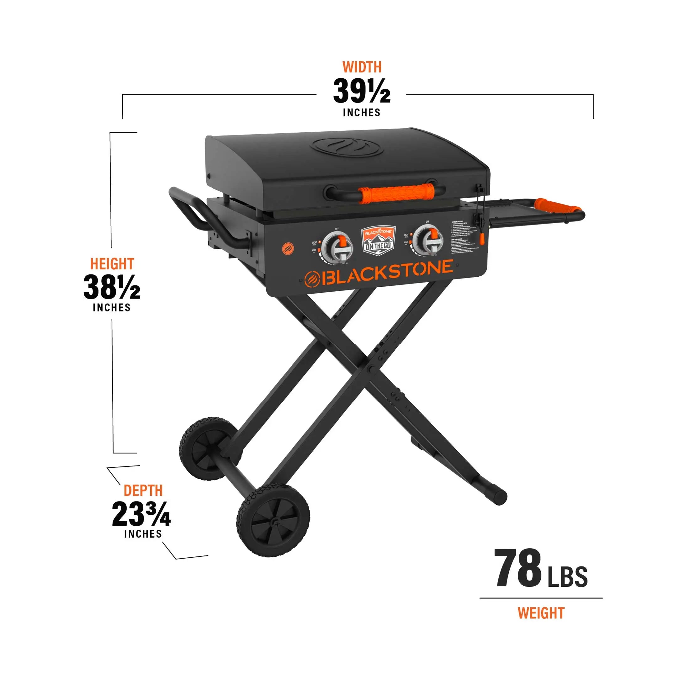 Blackstone - 22" On The Go Scissor Cart Griddle W/Hood - 2350 - Agent BBQ