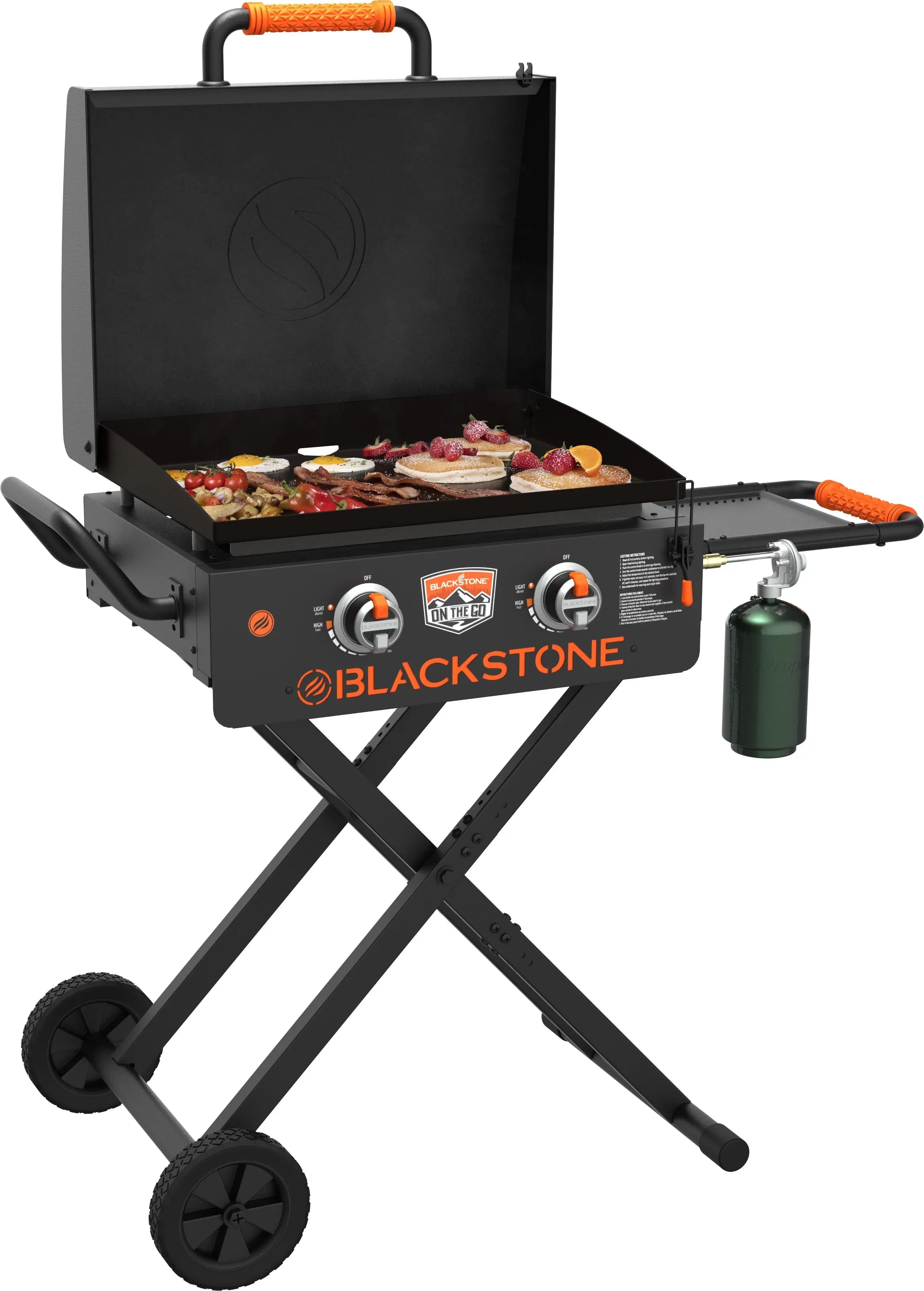 Blackstone - 22" On The Go Scissor Cart Griddle W/Hood - 2350 - Agent BBQ
