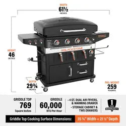 Blackstone Patio 36" Cabinet Griddle W/Airfryer Limited Edition Bundle - 1923 - Agent BBQ