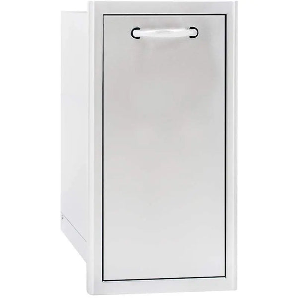 Blaze 13" Narrow Roll-Out Trash Bin in Stainless Steel (BLZ-TRNW-DRW) - Agent BBQ