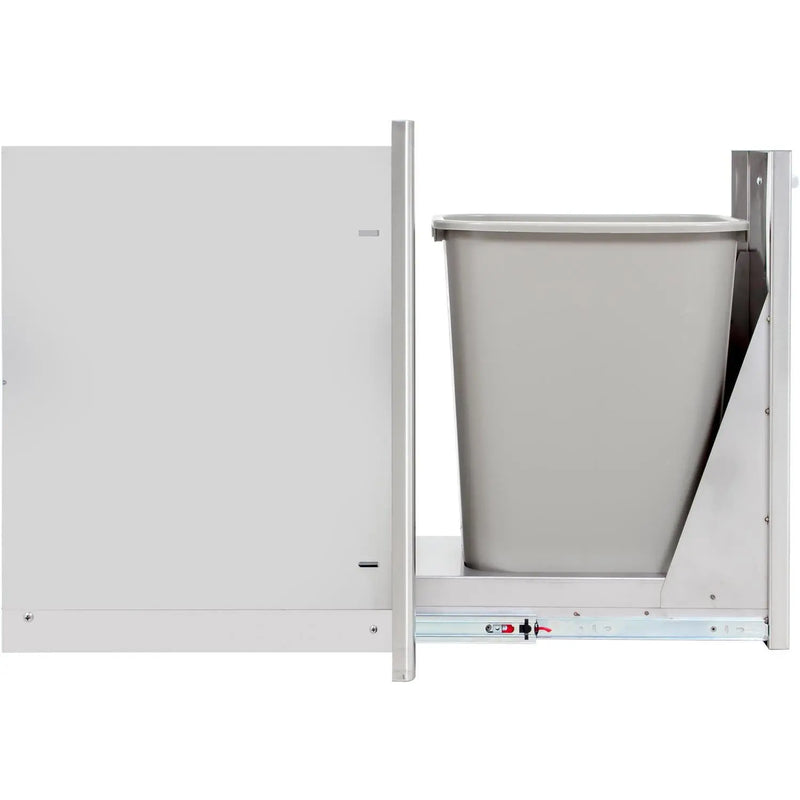 Blaze 13" Narrow Roll-Out Trash Bin in Stainless Steel (BLZ-TRNW-DRW) - Agent BBQ