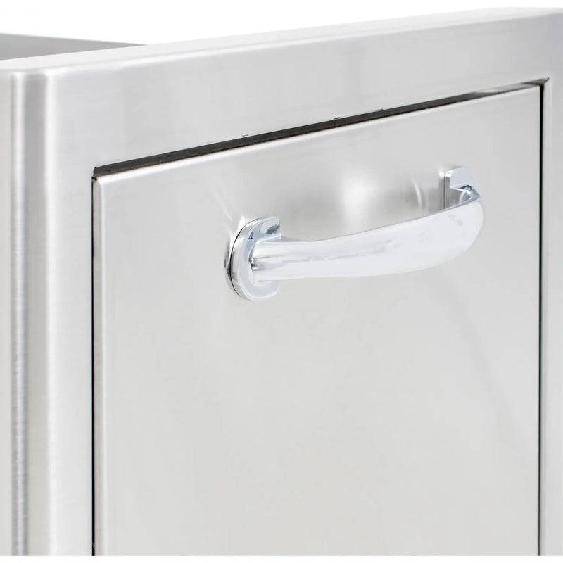 Blaze 13" Narrow Roll-Out Trash Bin in Stainless Steel (BLZ-TRNW-DRW) - Agent BBQ