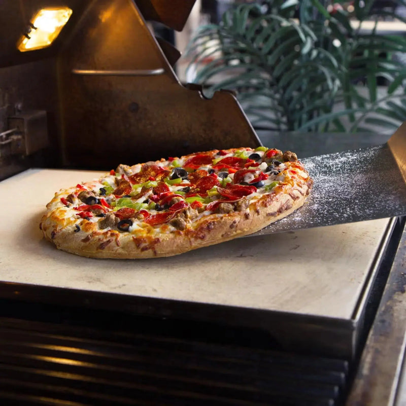 Blaze 14.75" Ceramic Pizza Stone With Stainless Steel Tray - BLZ-PZST - Agent BBQ
