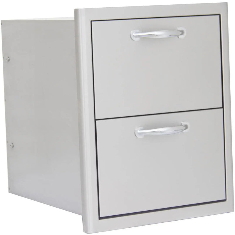 Blaze 16" Double Access Drawer in Stainless Steel finish (BLZ-DRW2-R) - Agent BBQ