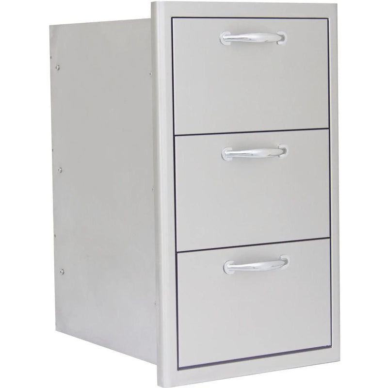 Blaze 16" Triple Access Drawer in Stainless Steel (BLZ-DRW3-R) - Agent BBQ
