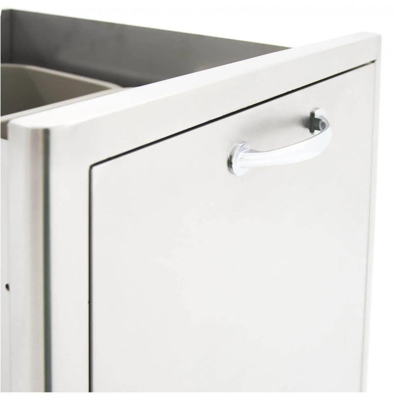 Blaze 20" Roll-Out Double Trash / Recycling Bin in Stainless Steel Finish (BLZ-TREC-DRW) - Agent BBQ