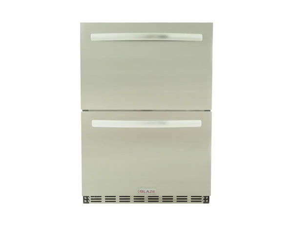 Blaze 23.5-Inch 5.1 Cu. Ft. Outdoor Rated Stainless Steel Double Drawer Refrigerator - BLZ-SSRF-DBDR5.1 - Agent BBQ