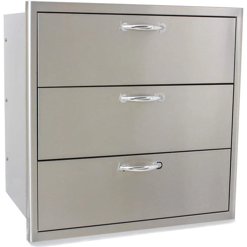 Blaze 30" Triple Access Drawer in Stainless Steel (BLZ-30W-3DRW) - Agent BBQ