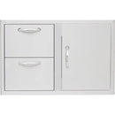 Blaze 32" Double Drawer Combo in Stainless Steel (BLZ-DDC-R) - Agent BBQ