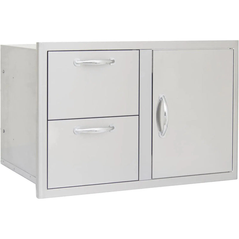 Blaze 32" Double Drawer Combo in Stainless Steel (BLZ-DDC-R) - Agent BBQ
