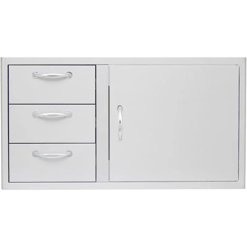 Blaze 39" Door & Drawer Combo in Stainless Steel Finish (BLZ-DDC-39-R) - Agent BBQ